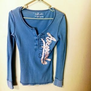 Women's blue long sleeve Aeropostale tshirt